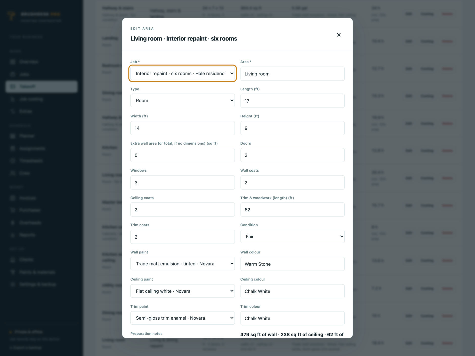 BrushDesk Pro - a screen from the app