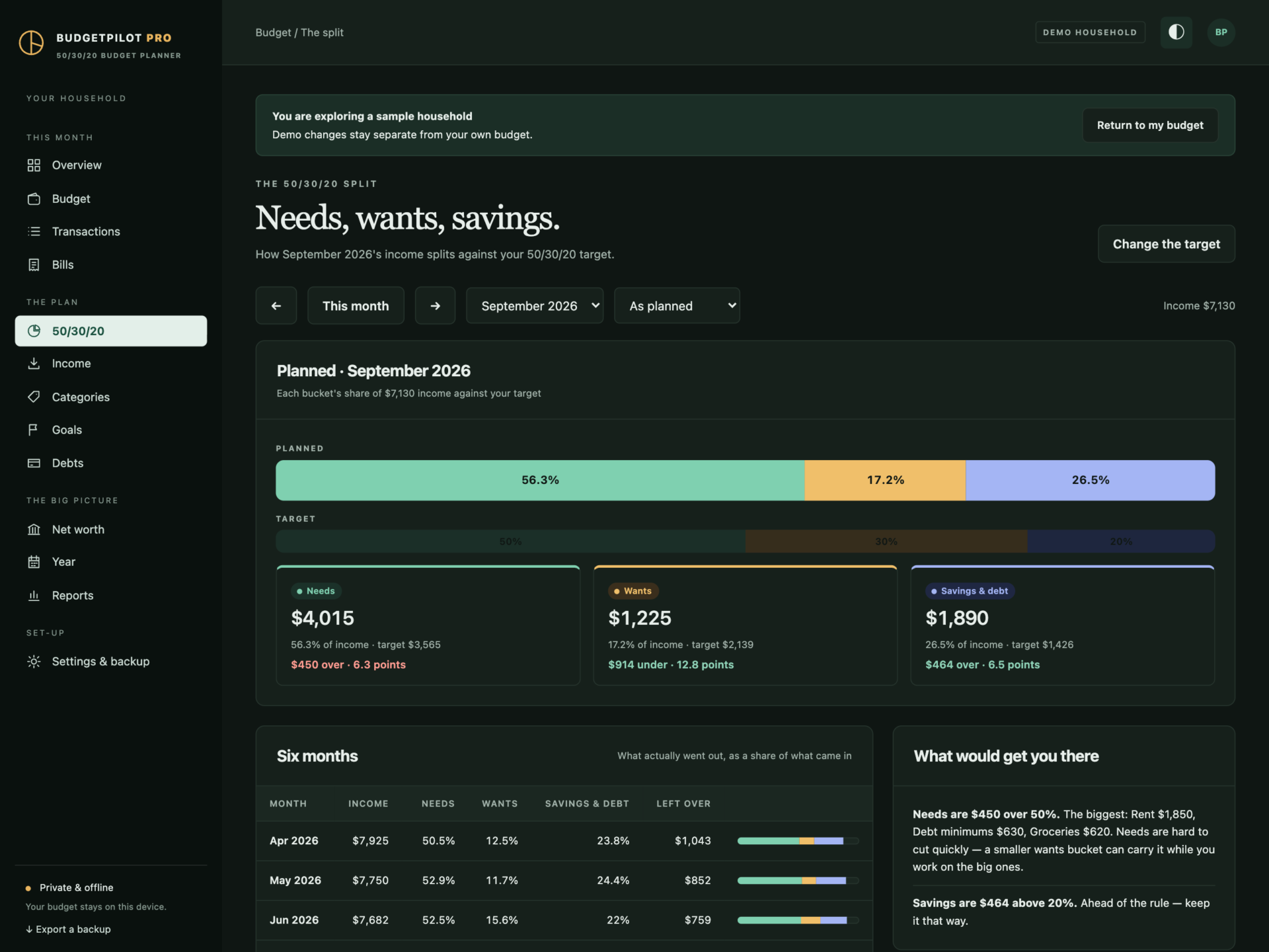 BudgetPilot Pro - a screen from the app