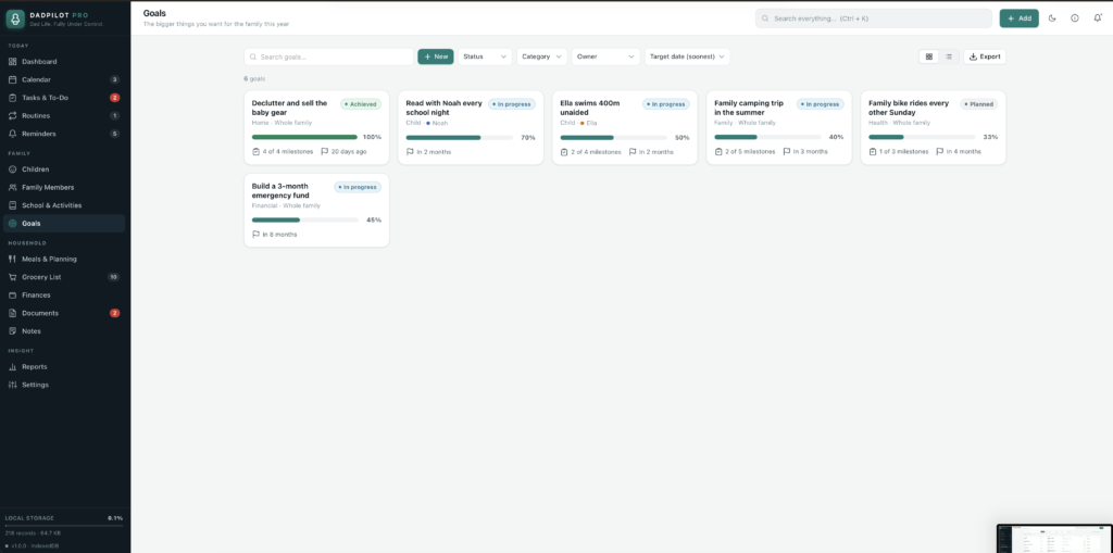 DadPilot Pro — a screen from the app