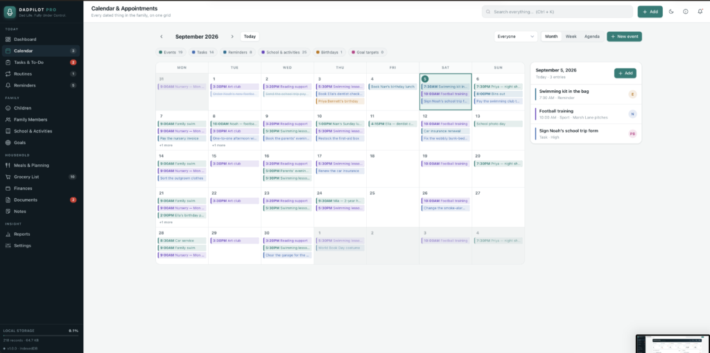 DadPilot Pro — a screen from the app