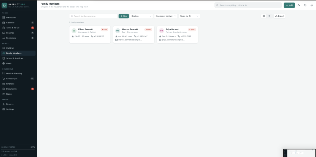 DadPilot Pro — a screen from the app