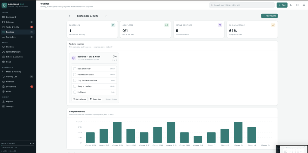 DadPilot Pro — a screen from the app