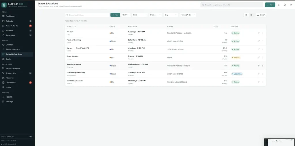DadPilot Pro — a screen from the app