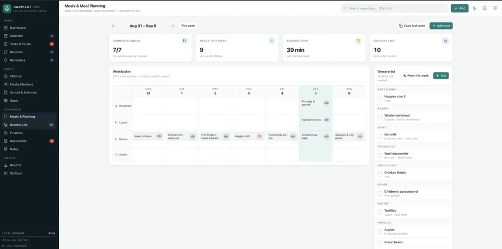 DadPilot Pro — a screen from the app