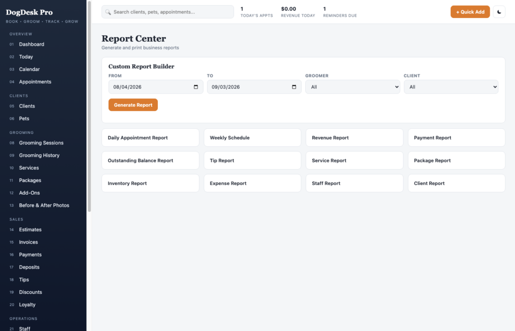 DogDesk Pro — a screen from the app