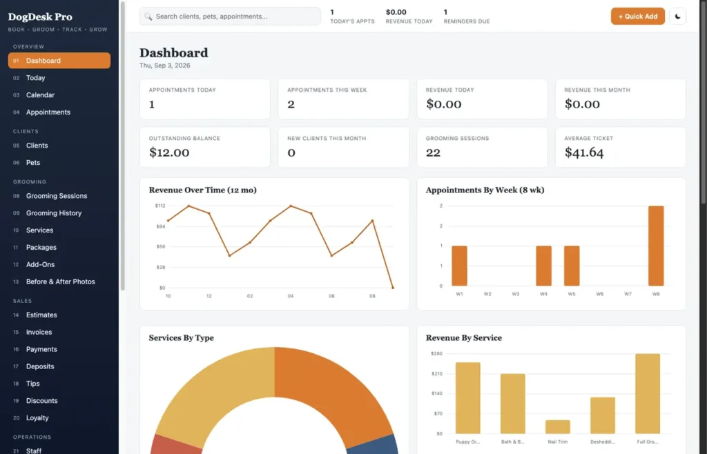 DogDesk Pro — a screen from the app