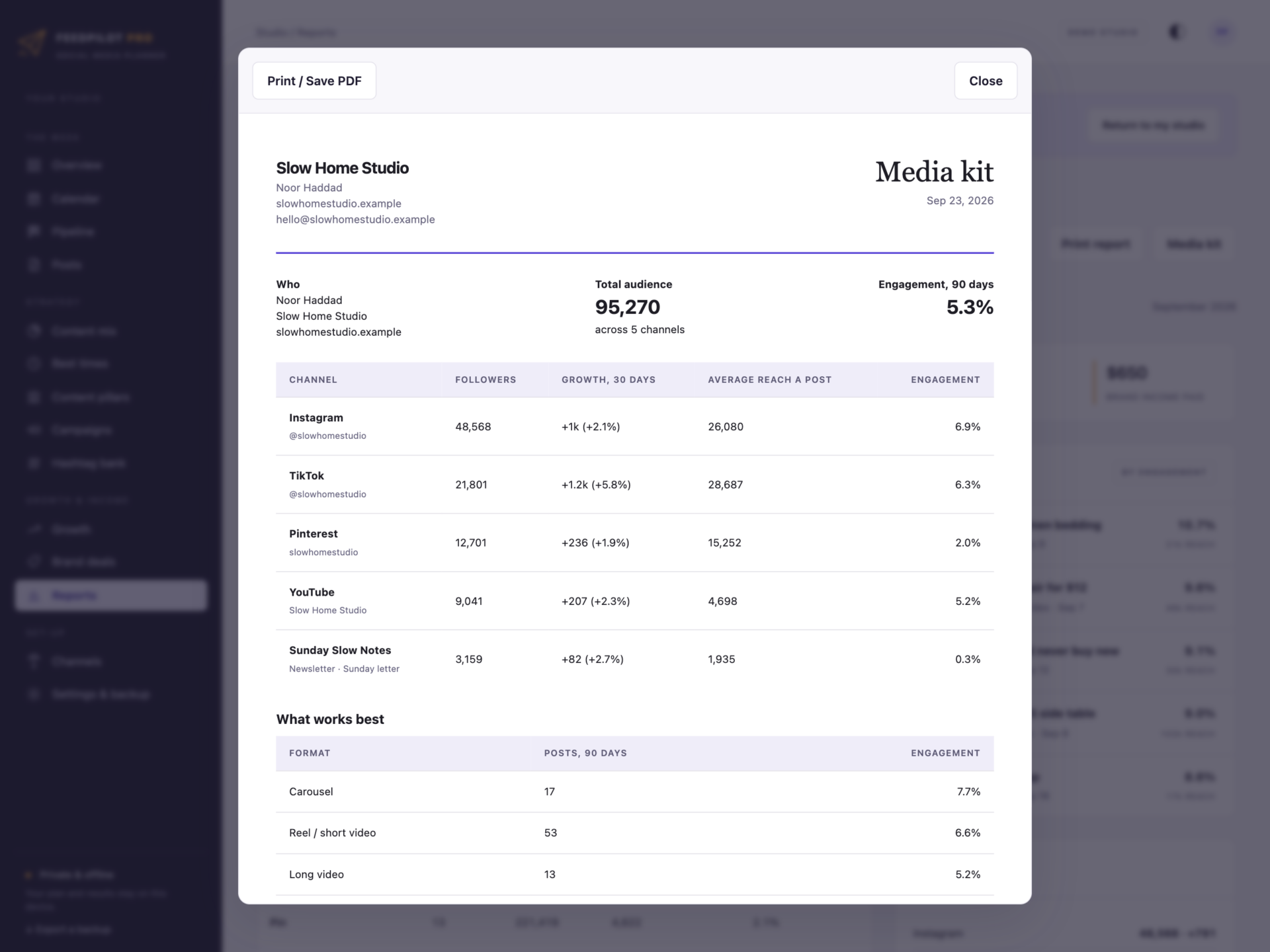 FeedPilot Pro - a screen from the app