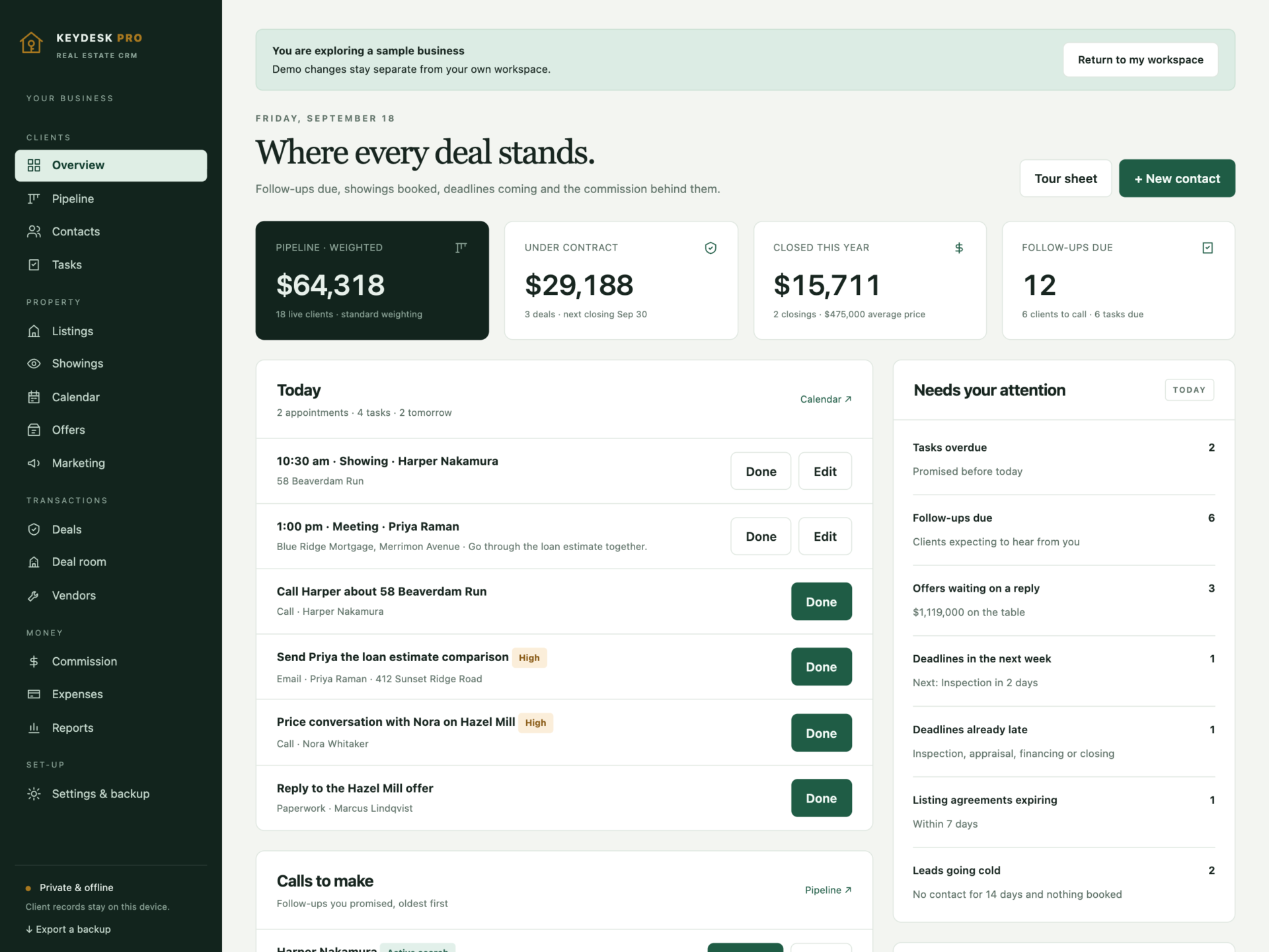 KeyDesk Pro - a screen from the app