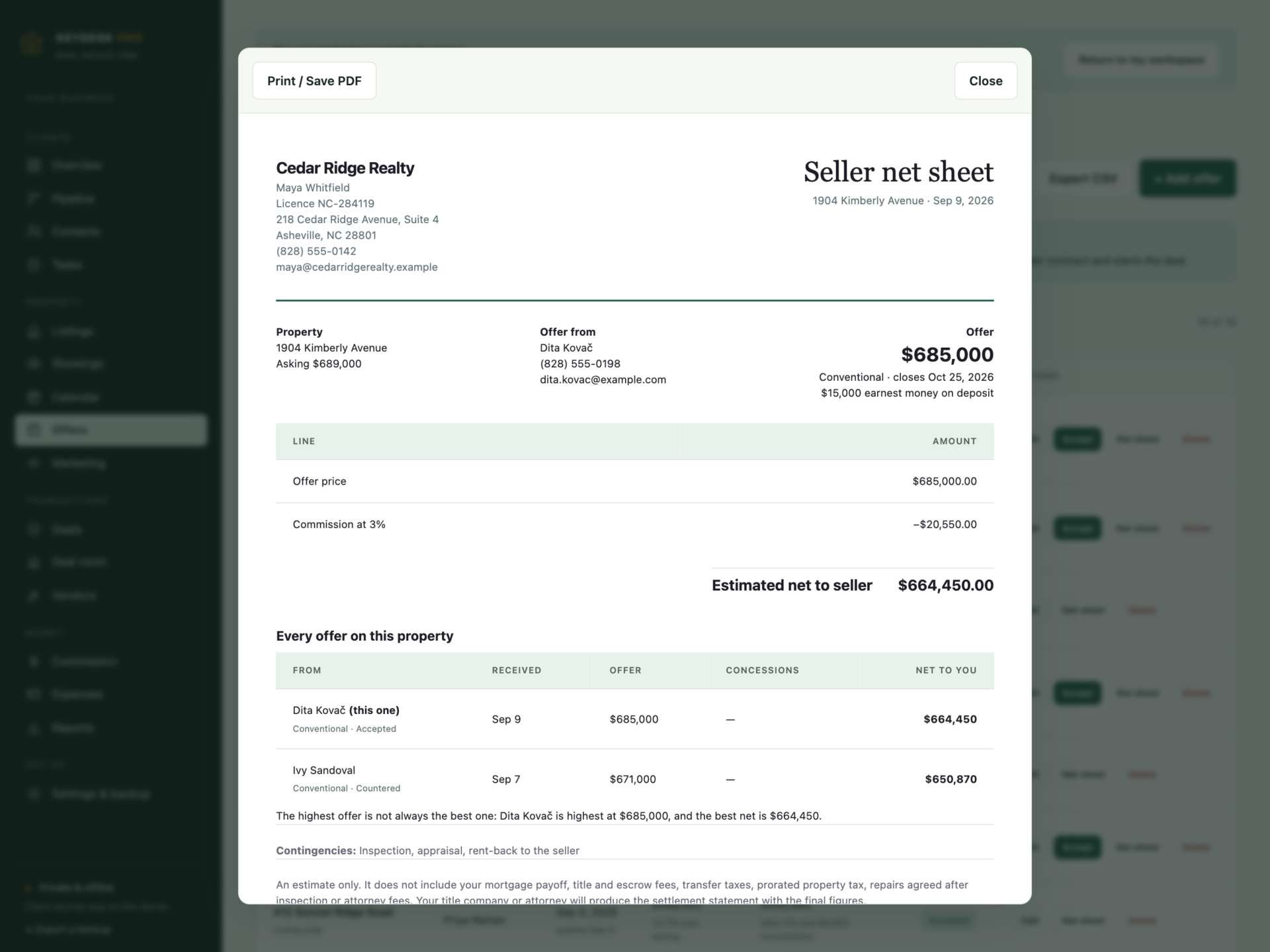 KeyDesk Pro - a screen from the app