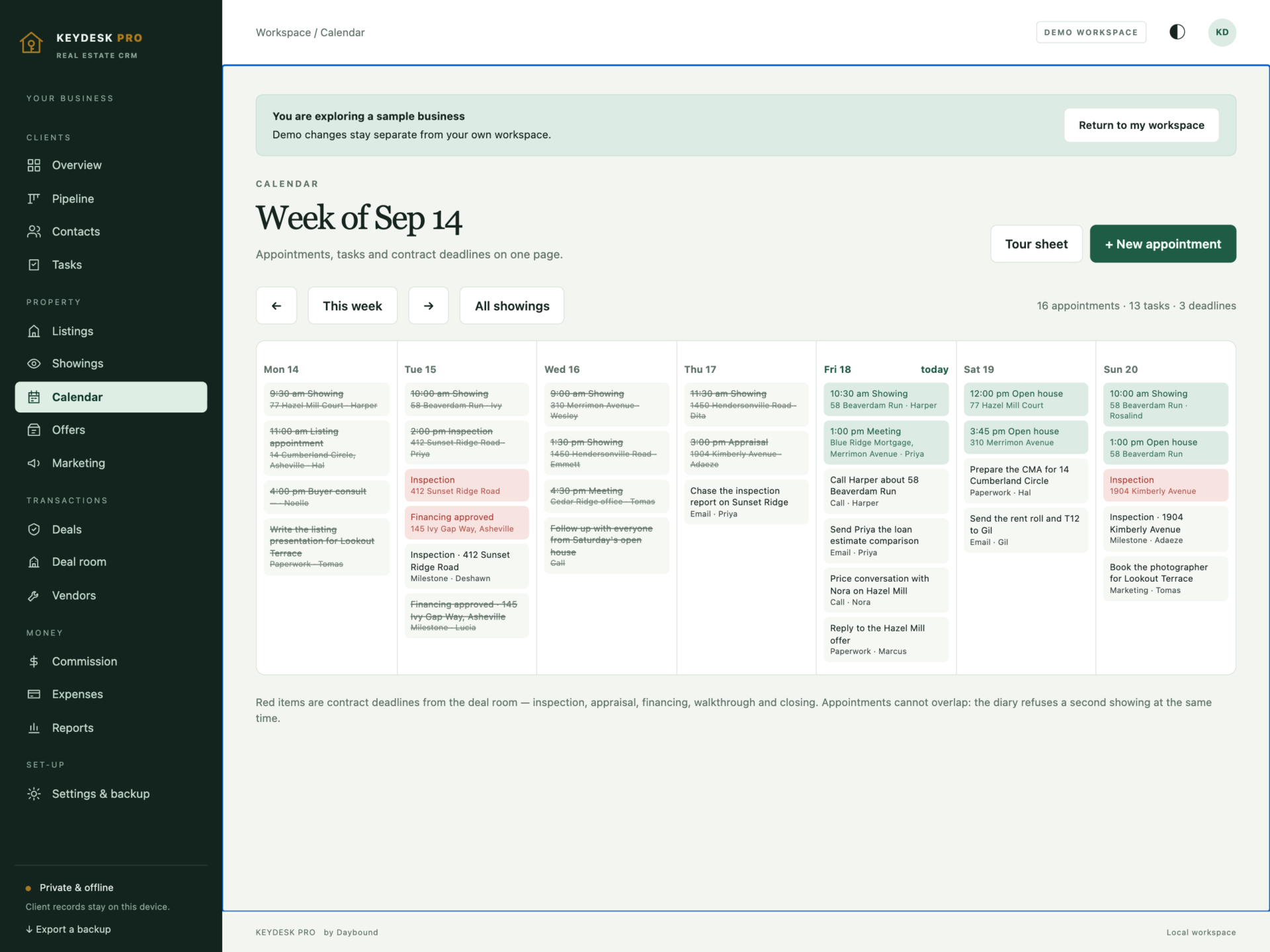 KeyDesk Pro - a screen from the app