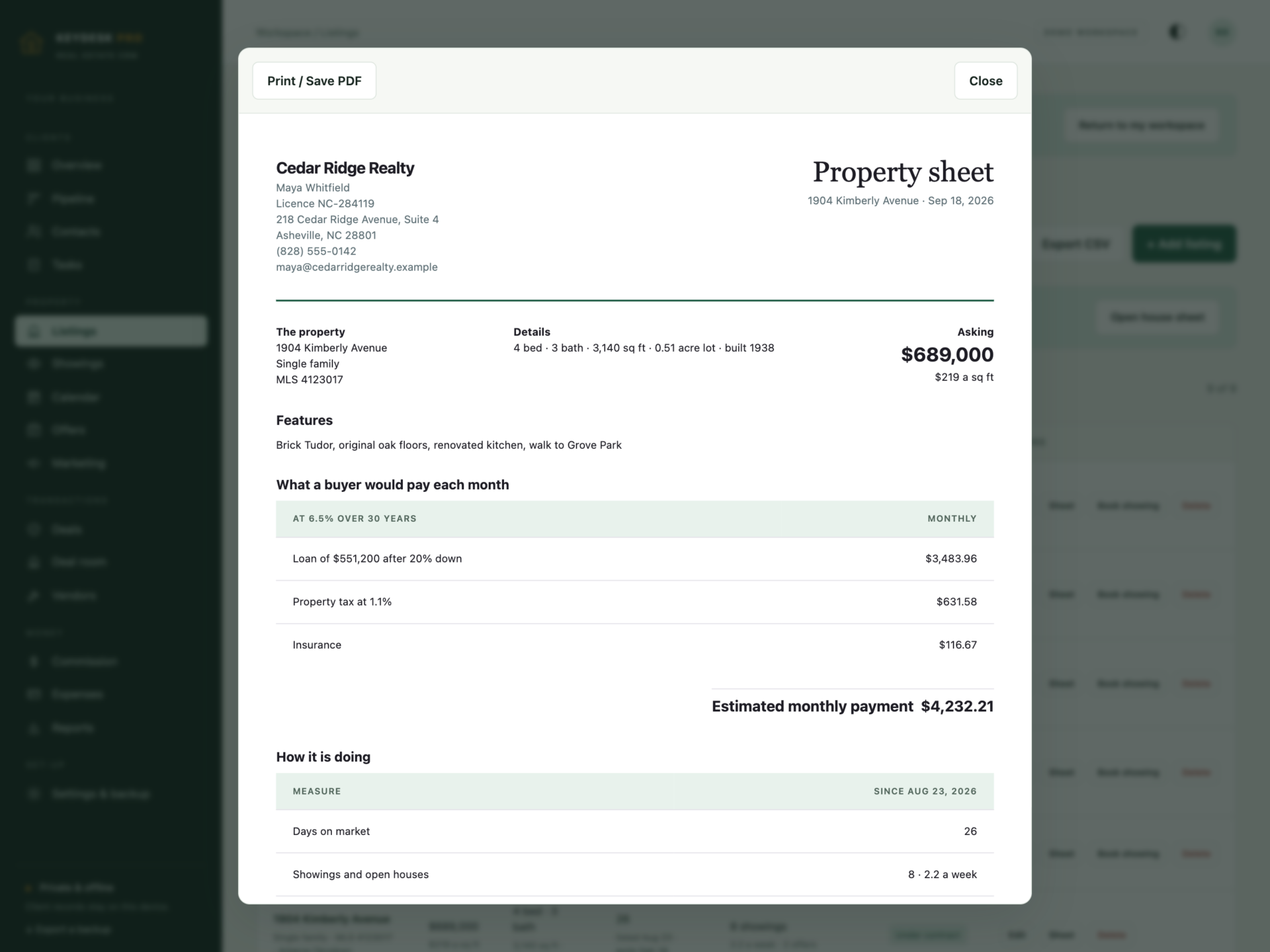 KeyDesk Pro - a screen from the app