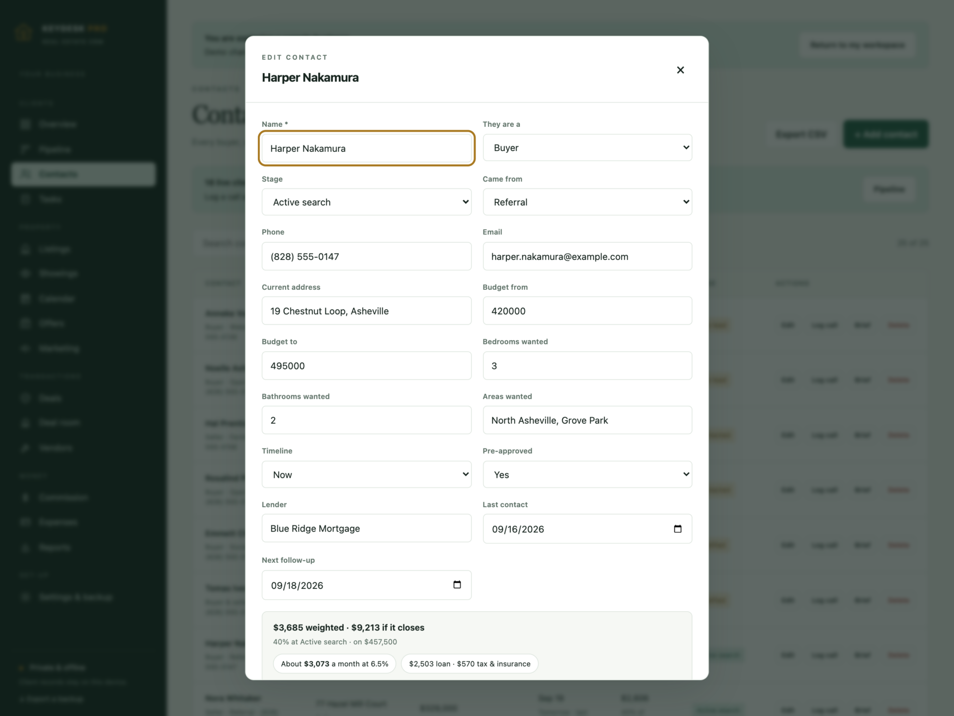 KeyDesk Pro - a screen from the app