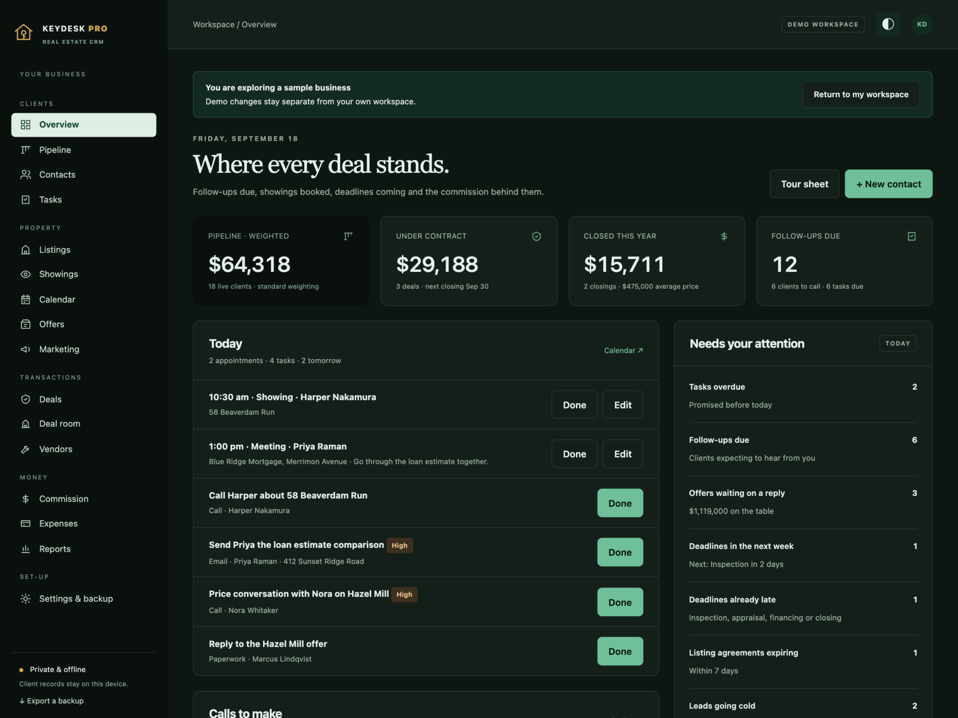 KeyDesk Pro - a screen from the app