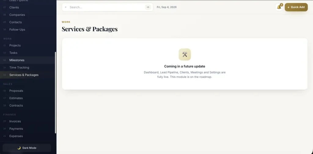 Lead Pipeline & Client CRM Pro — a screen from the app