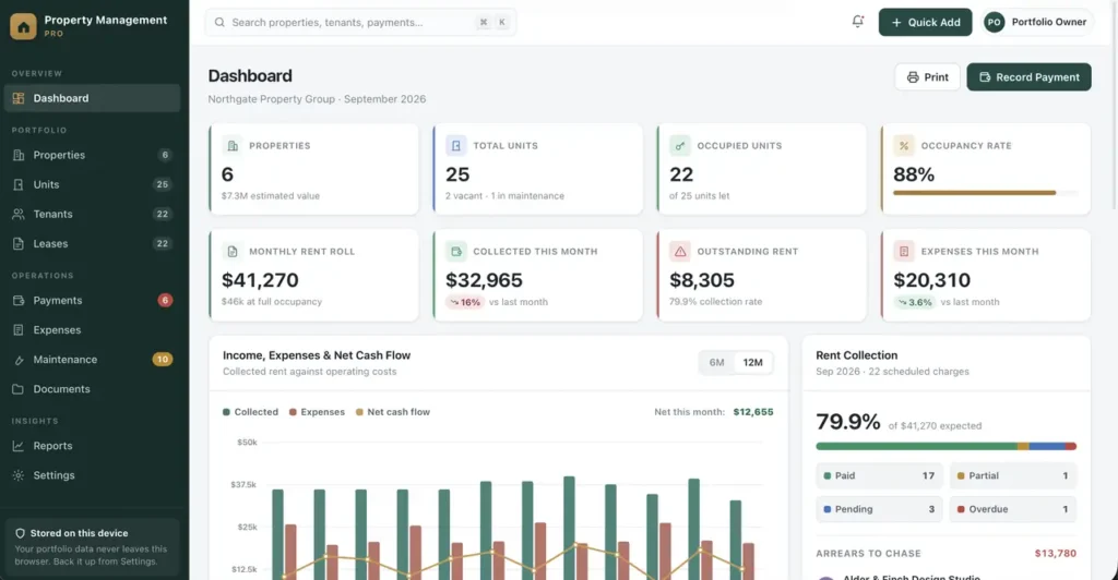 Property Management Pro — a screen from the app