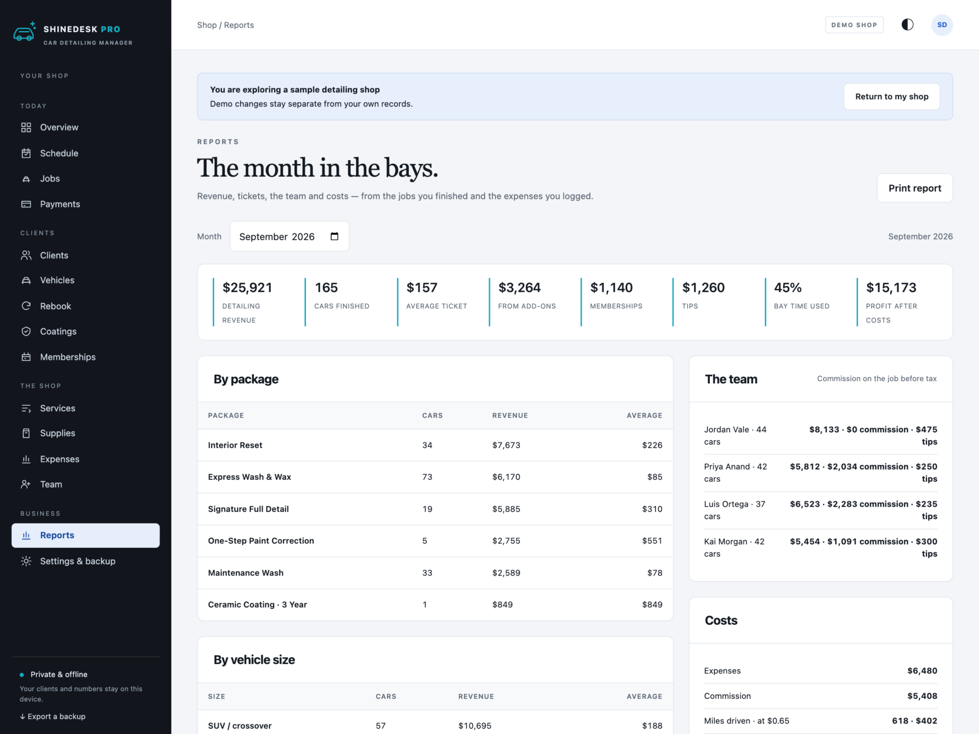 ShineDesk Pro - a screen from the app