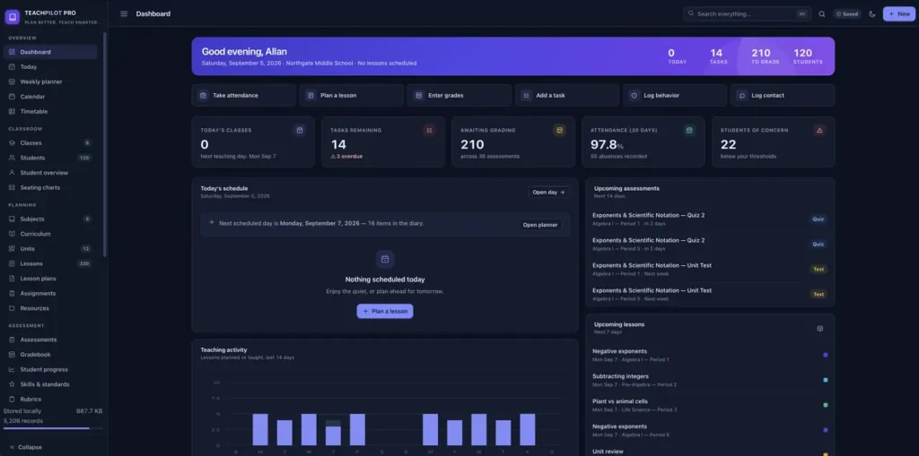 TeachPilot Pro — a screen from the app