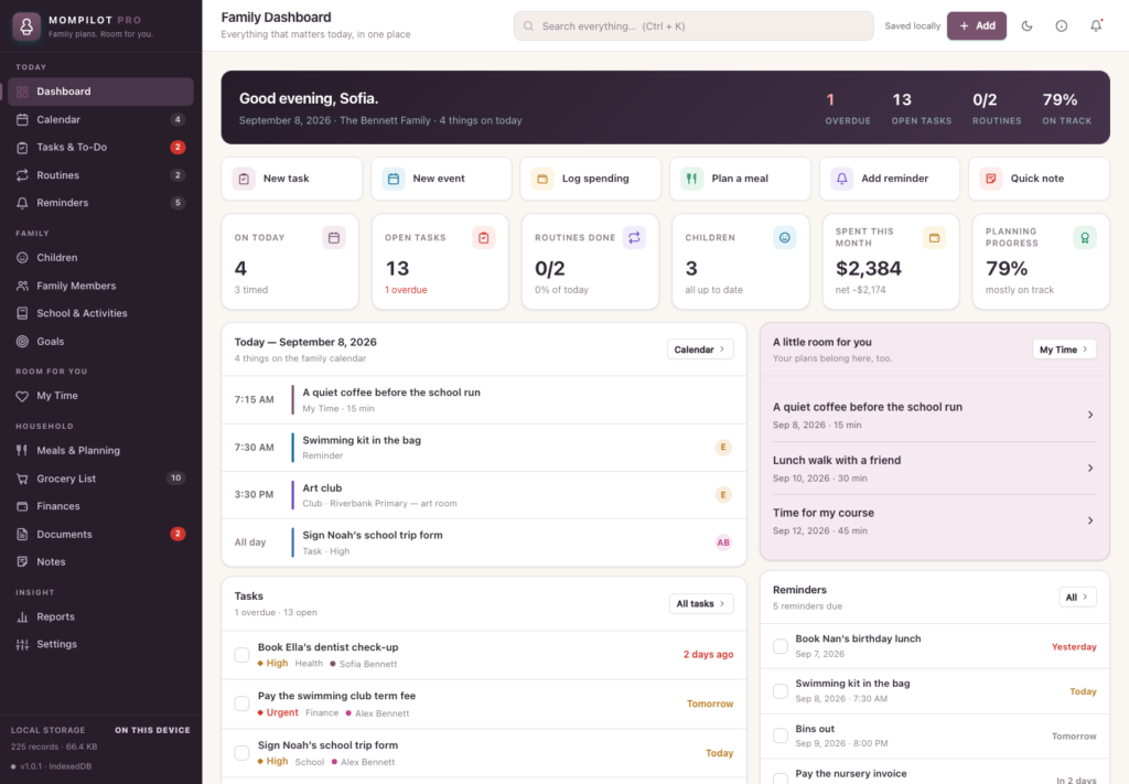 MomPilot Pro + DadPilot Pro Family Pack - a screen from the app